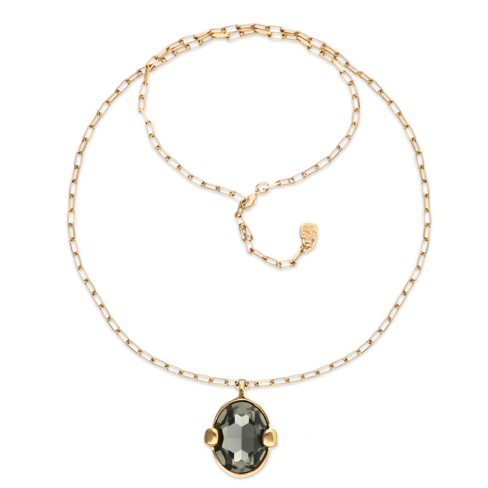 Купить Ожерелье Ser Deslumbrante с серым кристаллом, с золотом - Фото 1