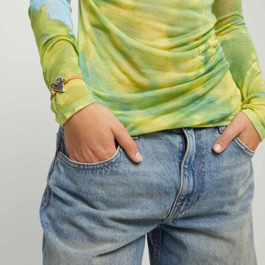 Купить Кожаный браслет Привязанность Beat, с серебром и бежевой кожей - Фото 4