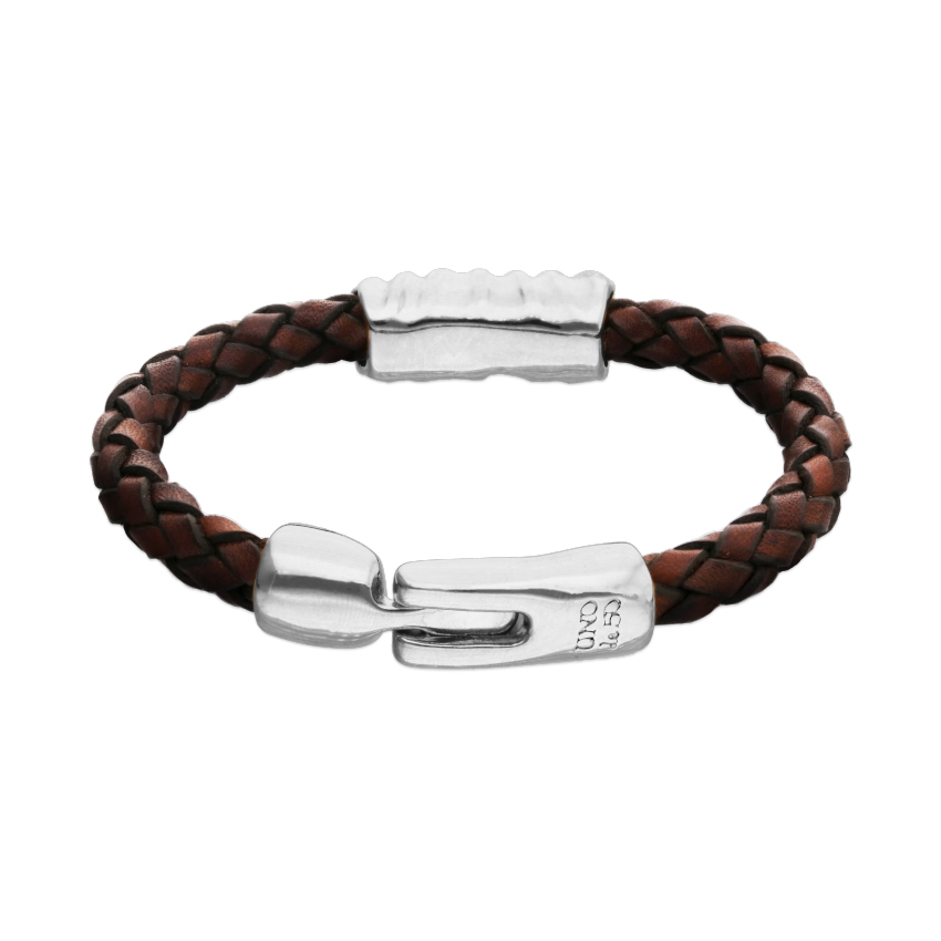 Купить Кожаный браслет Сплетение ROOTS, с серебром - Фото 3