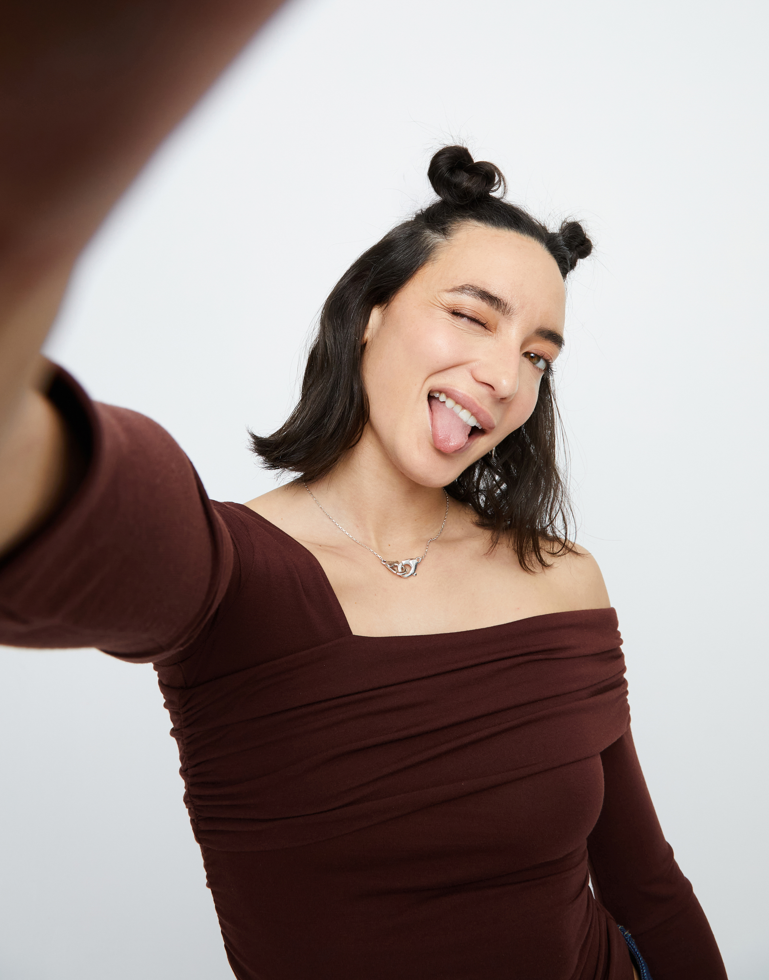 Купить Тонкое ожерелье карабин Ser Inseparable, с серебром - Фото 4