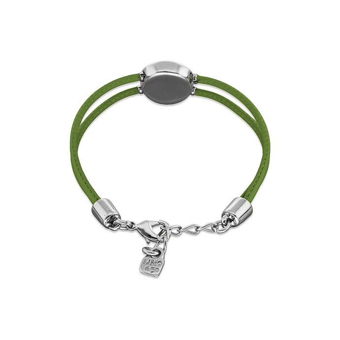 Купить Кожаный браслет глаз Ser Intuitiva с зеленым кристаллом, с серебром - Фото 2