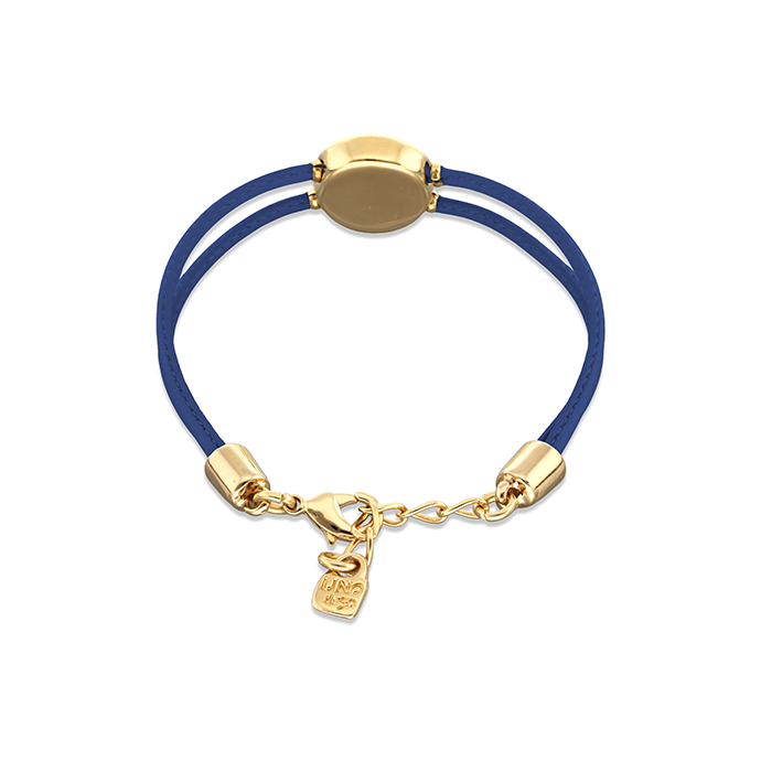 Купить Кожаный браслет глаз Ser Intuitiva с темно-синим кристаллом, с золотом - Фото 2