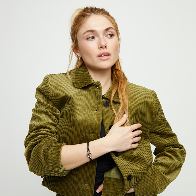 Купить Кожаный браслет Ser Deslumbrante с розовым кристаллом, с серебром - Фото 5