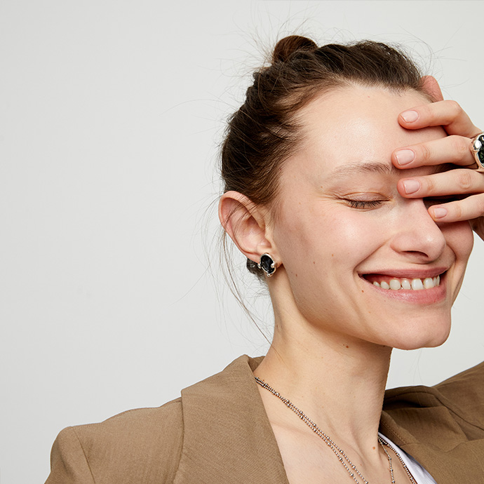 Купить Серьги Ser Deslumbrante с черным кристаллом, с серебром - Фото 4