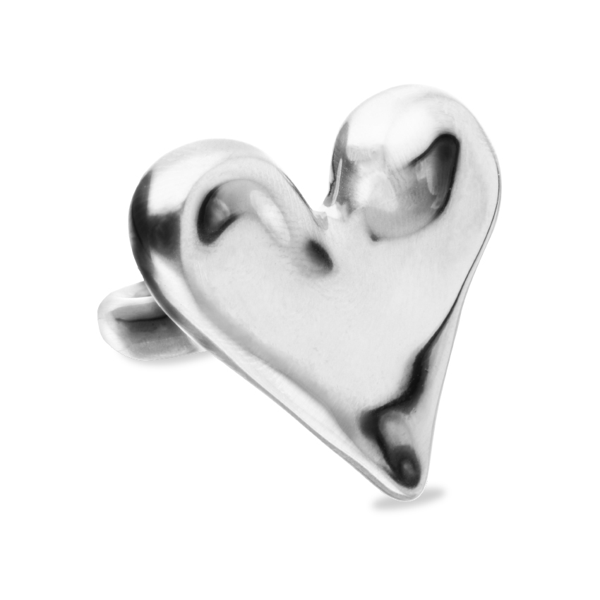Купить Кольцо Сердце Beat, с серебром - Фото 2
