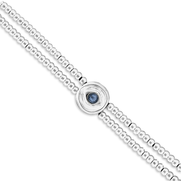 Купить Браслет глаз Ser Intuitiva с голубым кристаллом, с серебром - Фото 1