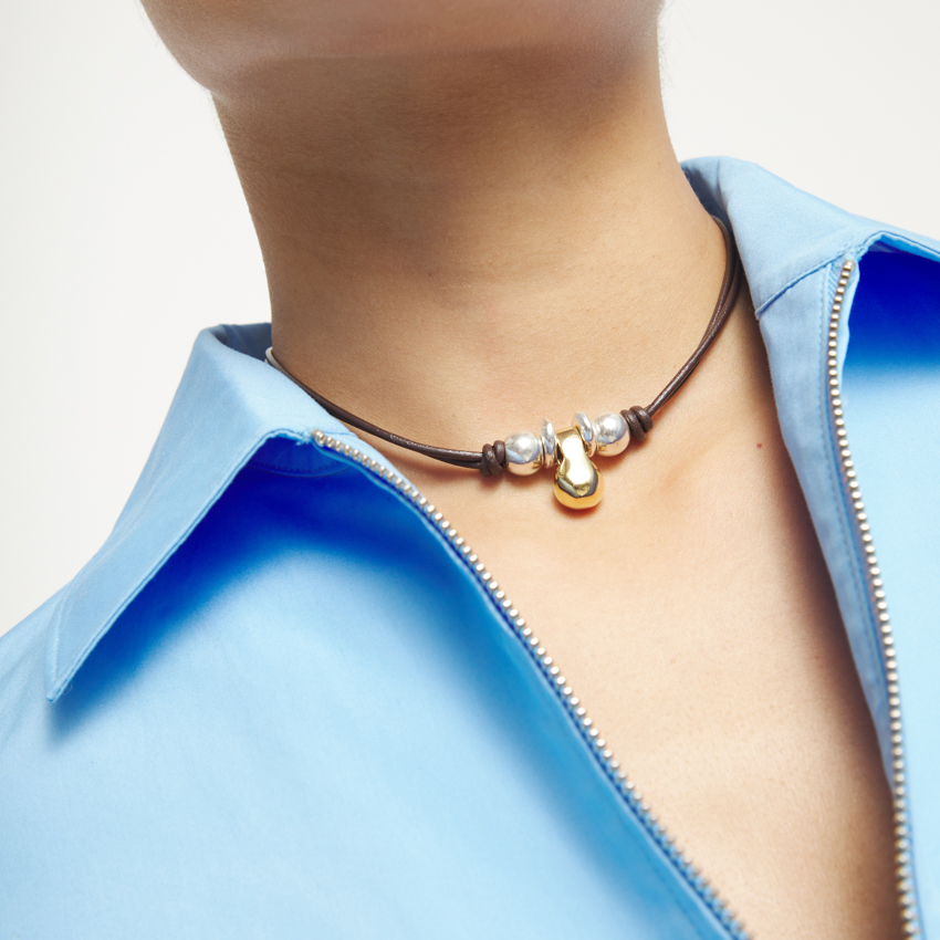 UNOde50 Колье Столкновение Gravity, с серебром и золотом, COL2064OROMTL0U - фото 4