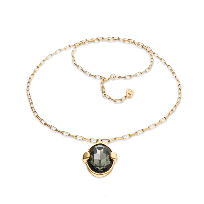 Купить Ожерелье Ser Deslumbrante с серым кристаллом, с золотом - Фото 2