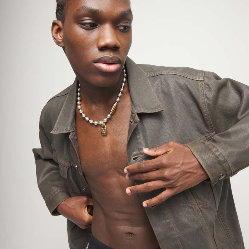 Купить Биколорное ожерелье Beat, с золотом и серебром - Фото 3