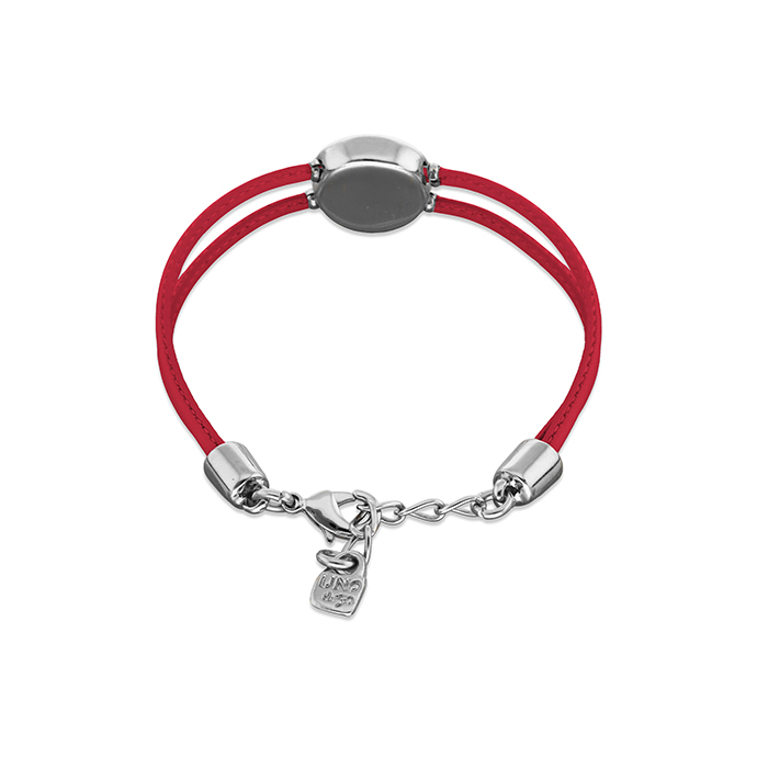 Купить Кожаный браслет глаз Ser Intuitiva с темно-розовым кристаллом, с серебром - Фото 2