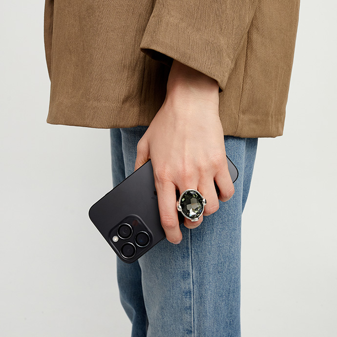 Купить Кольцо Ser Deslumbrante с круглым серым кристаллом, с серебром - Фото 3