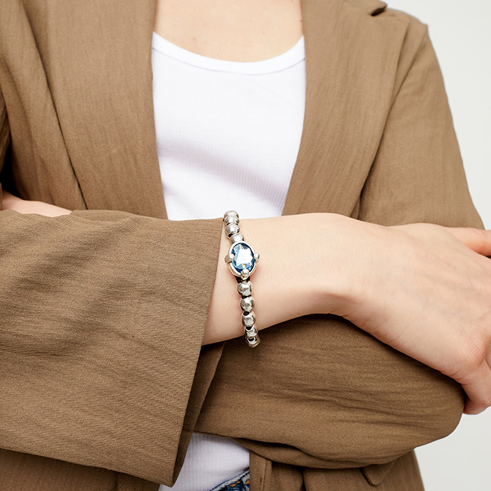 Купить Браслет Ser Deslumbrante с голубым кристаллом, с серебром - Фото 4