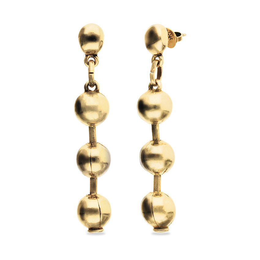 Купить Серьги Многоточие Beat, с золотом - Фото 1