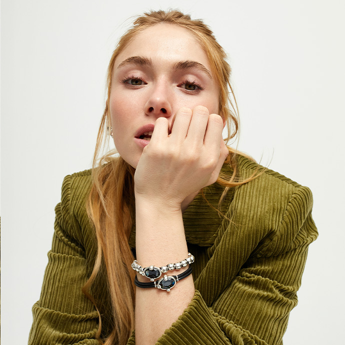 Купить Браслет Ser Deslumbrante с черным кристаллом, с серебром - Фото 5