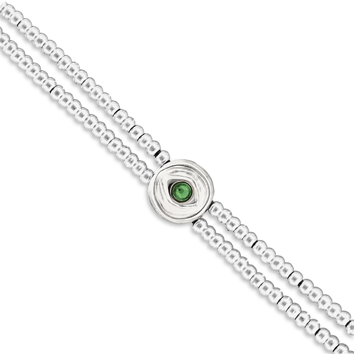 Купить Браслет глаз Ser Intuitiva с зеленым кристаллом, с серебром - Фото 3
