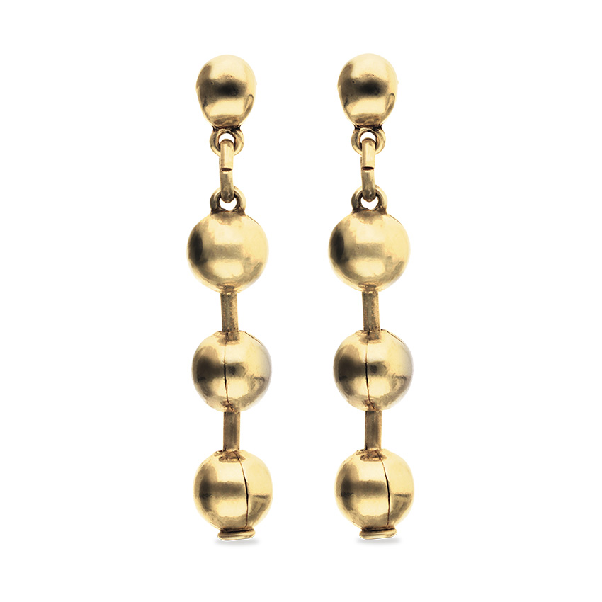 Купить Серьги Многоточие Beat, с золотом - Фото 2