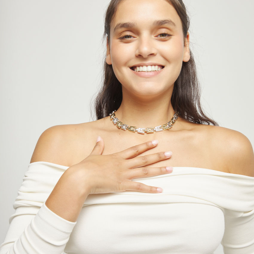 Купить Ожерелье Звенья ROOTS, с серебром и золотом - Фото 5