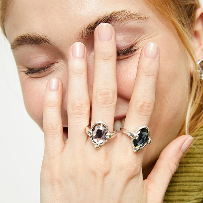 Купить Кольцо Ser Deslumbrante с овальным розовым кристаллом, с серебром - Фото 3