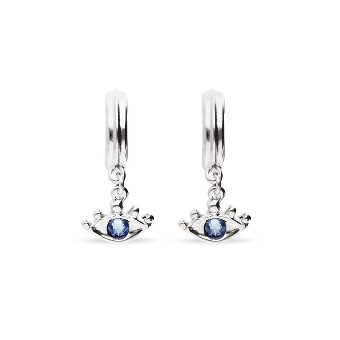 Купить Серьги глаза Ser Intuitiva с голубыми кристаллами, с серебром - Фото 2