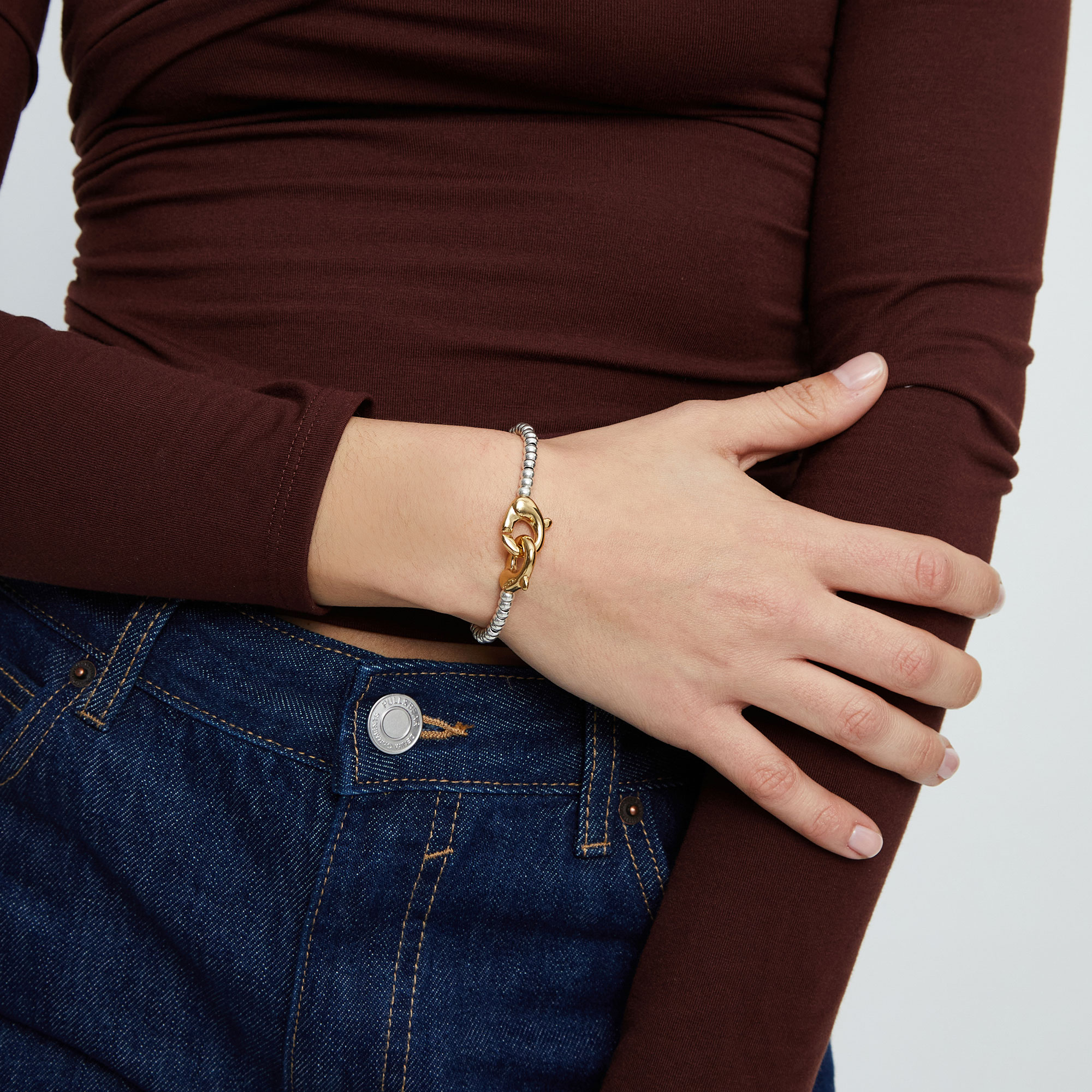 Купить Браслет Ser Inseparable с золотым карабином, с серебром - Фото 4