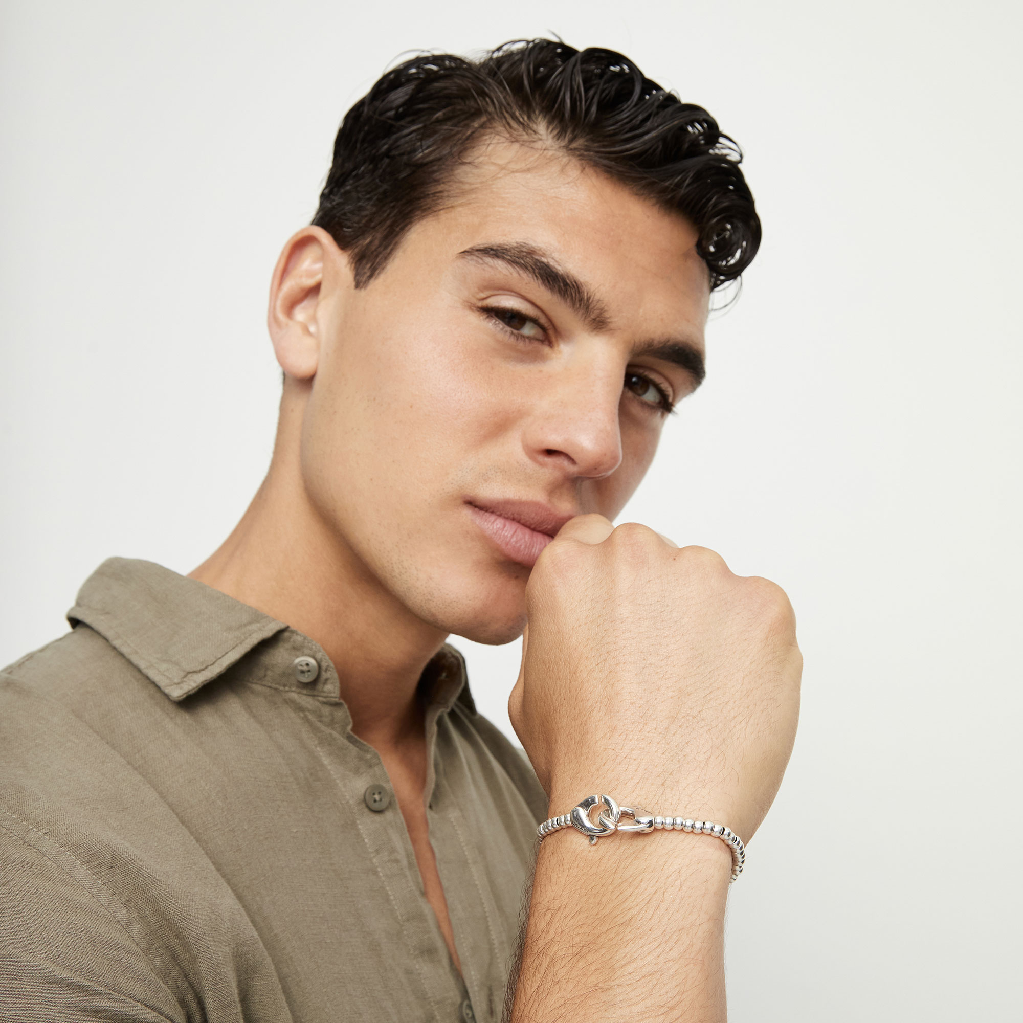 Купить Тонкий браслет карабин Ser Inseparable, с серебром - Фото 4