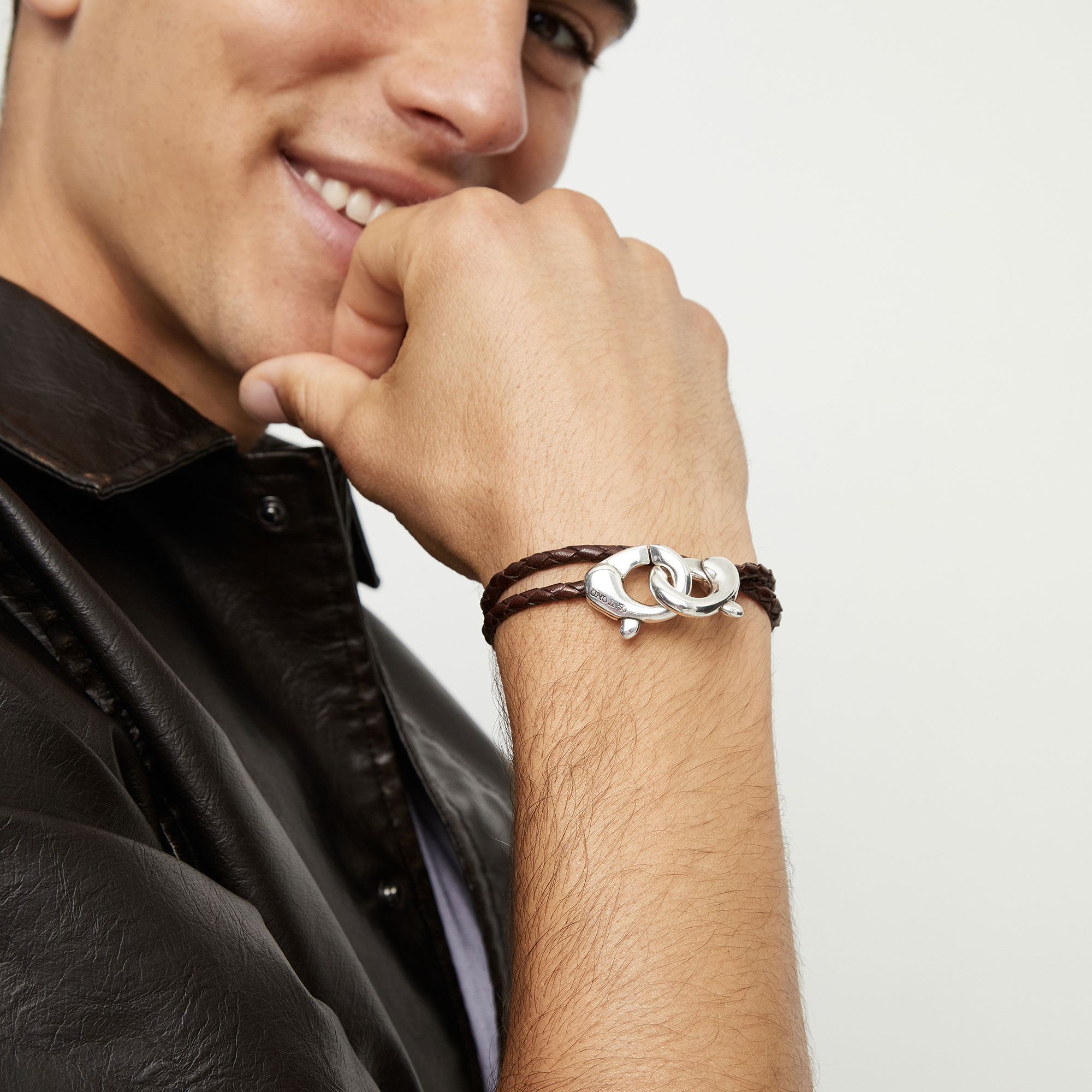 Купить Двойной браслет карабин Ser Inseparable, с серебром - Фото 4