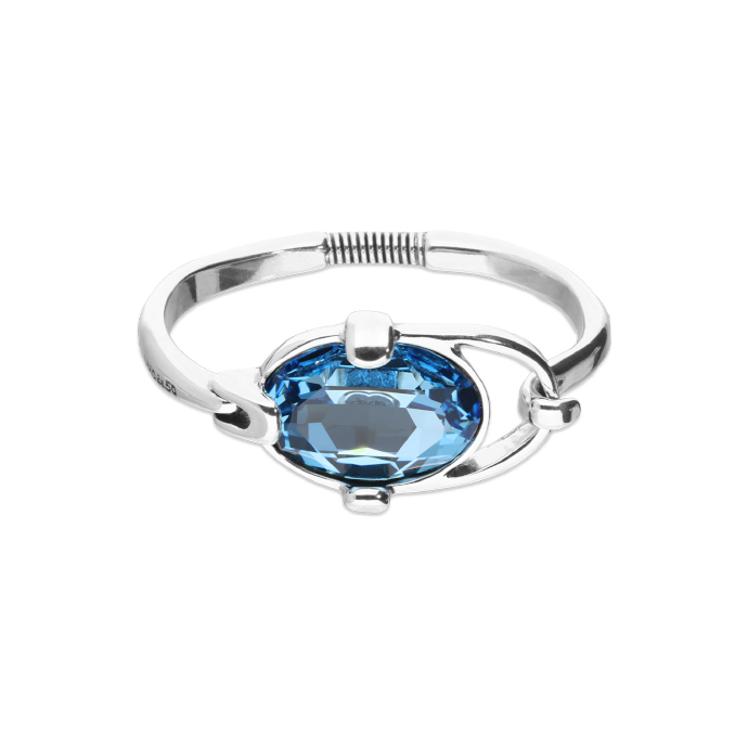Купить Жесткий браслет Ser Deslumbrante с голубым кристаллом, с серебром - Фото 1