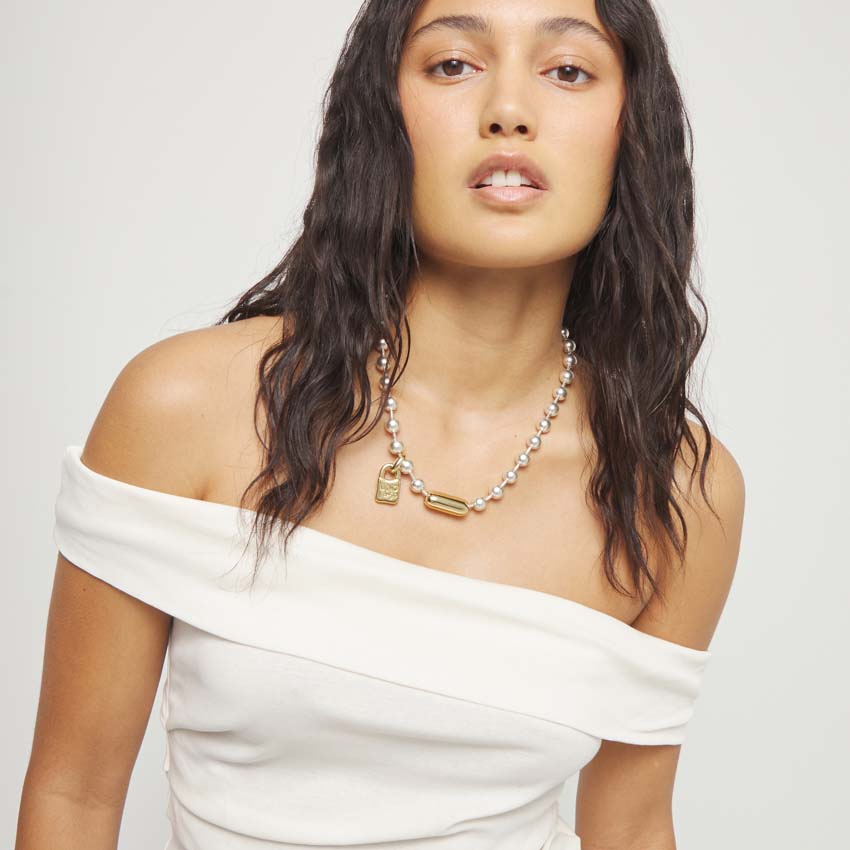 Купить Биколорное ожерелье Beat, с золотом и серебром - Фото 4