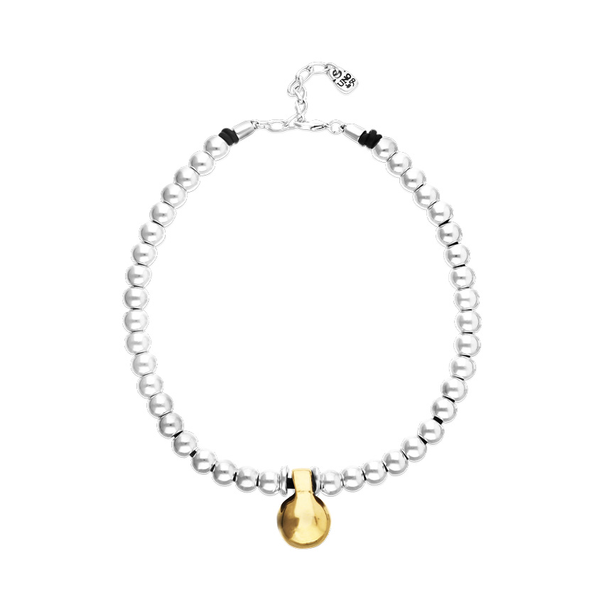 UNOde50 Биколорное колье Приземление Gravity, с серебром и золотом, COL2045OROMTL0U - фото 1