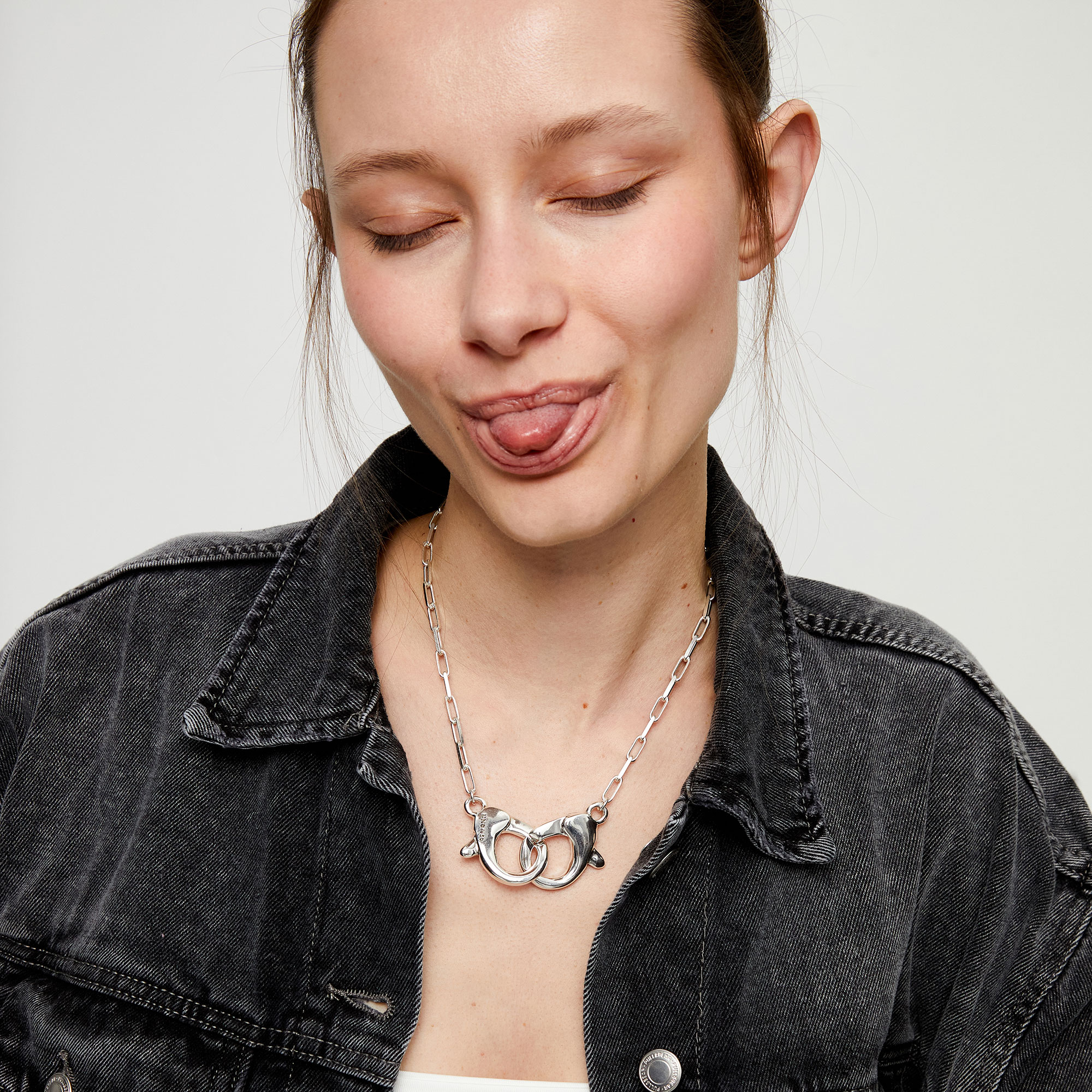 Купить Крупный чокер карабин Ser Inseparable, с серебром - Фото 5