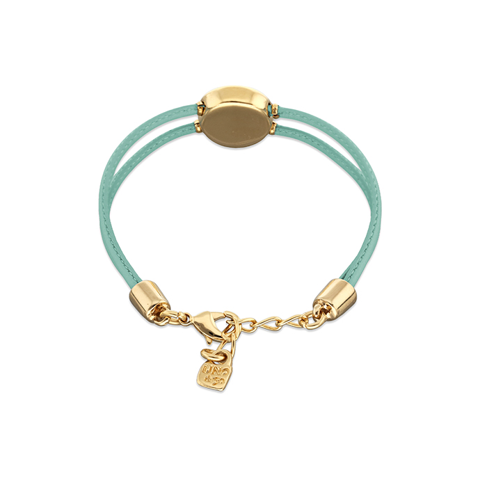 Купить Кожаный браслет глаз Ser Intuitiva с бирюзовым кристаллом, с золотом - Фото 2