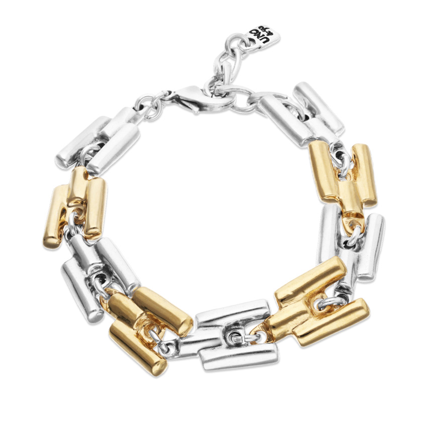 Купить Браслет Звенья ROOTS, с серебром и золотом - Фото 1