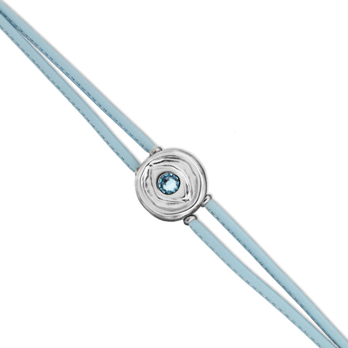 Купить Кожаный браслет глаз Ser Intuitiva с бирюзовым кристаллом, с серебром - Фото 3
