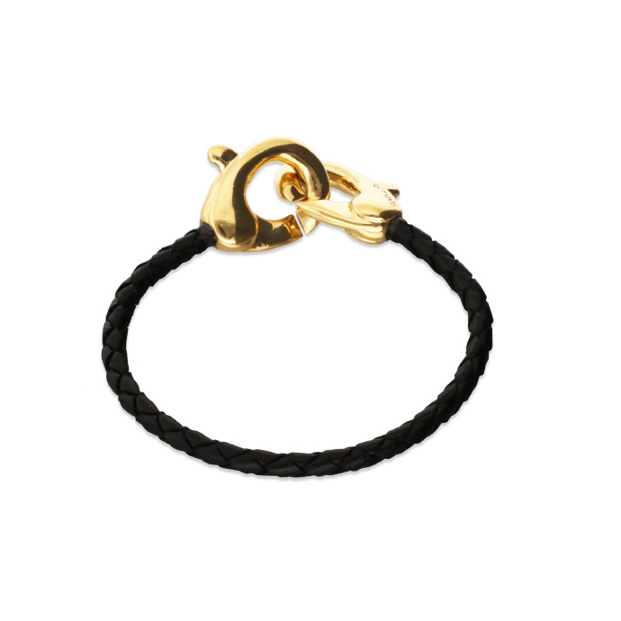 Купить Кожаный браслет карабин Ser Inseparable, с золотом - Фото 2