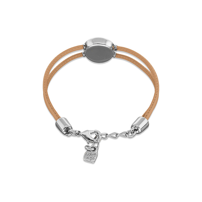 Купить Кожаный браслет глаз Ser Intuitiva с бежевым кристаллом, с серебром - Фото 2