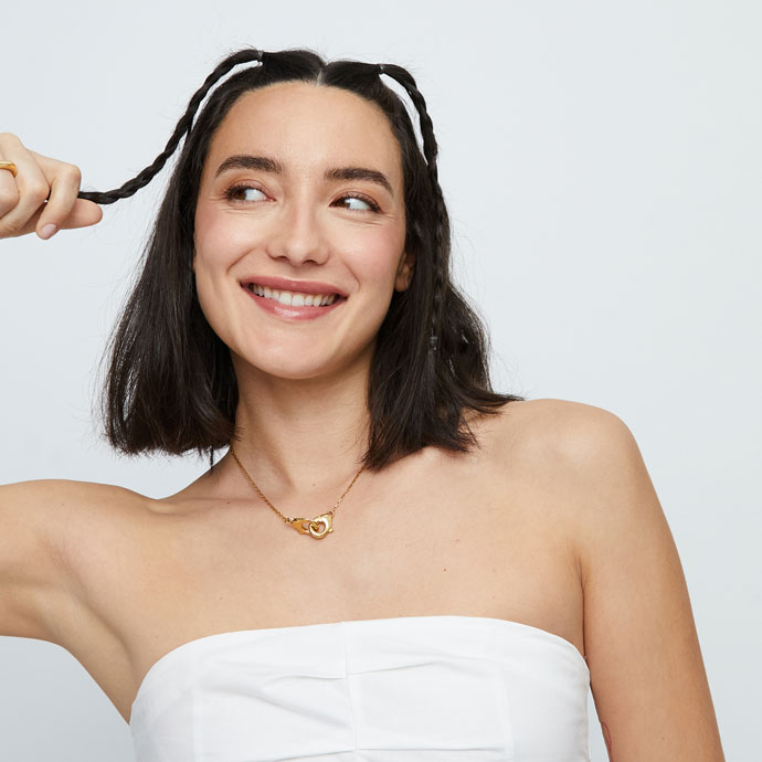 Купить Тонкое ожерелье карабин Ser Inseparable, с золотом - Фото 6