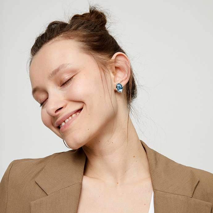 Купить Серьги Ser Deslumbrante с голубым кристаллом, с серебром - Фото 4