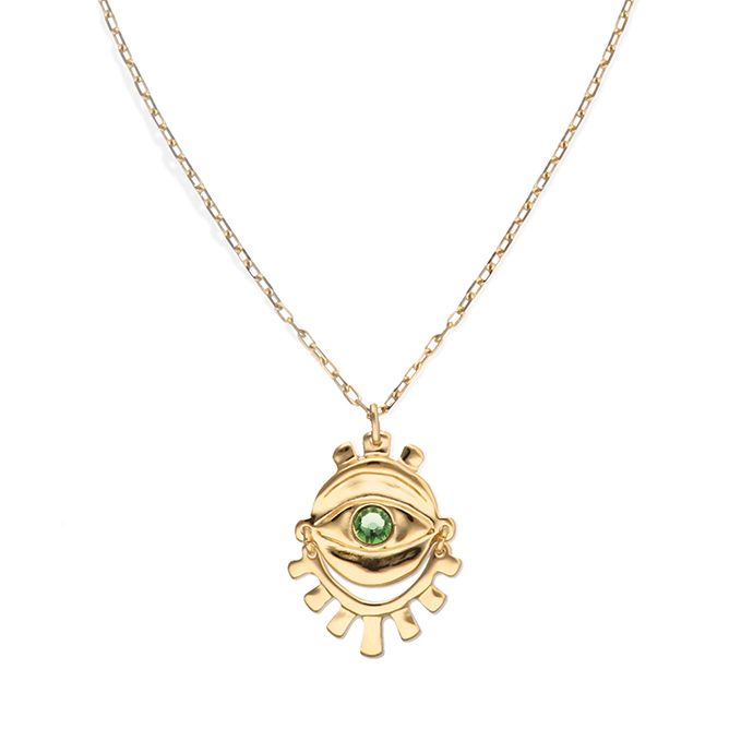 Купить Ожерелье глаз Ser Intuitiva с зеленым кристаллом, с золотом - Фото 3