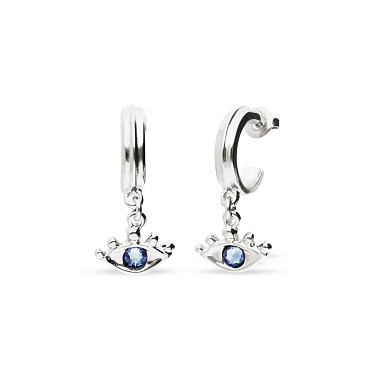 Купить Серьги глаза Ser Intuitiva с голубыми кристаллами, с серебром - Фото 5