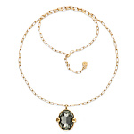 Ожерелье Ser Deslumbrante с серым кристаллом, с золотом