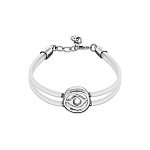 Кожаный браслет глаз Ser Intuitiva с белым кристаллом, с серебром