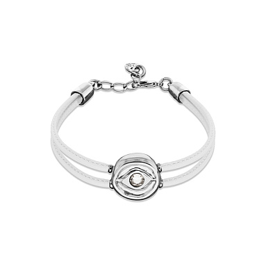 Купить Кожаный браслет глаз Ser Intuitiva с белым кристаллом, с серебром - Фото 6