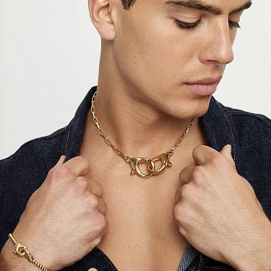 Купить Тонкое ожерелье карабин Ser Inseparable, с золотом - Фото 10