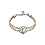 Кожаный браслет глаз Ser Intuitiva с кремовым кристаллом, с серебром
