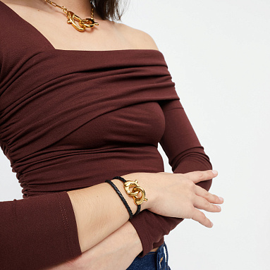 Купить Двойной браслет карабин Ser Inseparable, с золотом - Фото 9