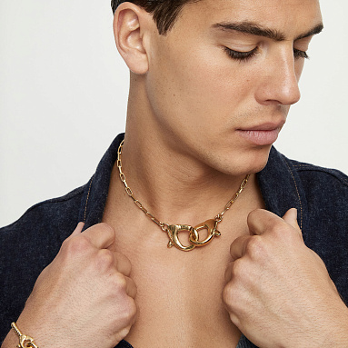 Купить Крупный чокер карабин Ser Inseparable, с золотом - Фото 10