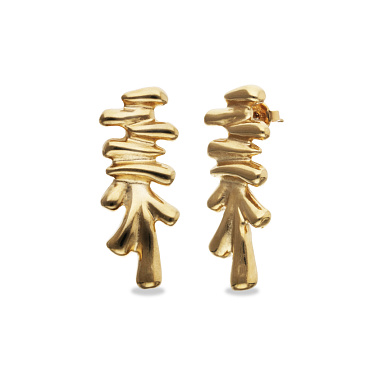 Купить Серьги Лоза ROOTS, с золотом - Фото 5
