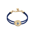 Кожаный браслет глаз Ser Intuitiva с темно-синим кристаллом, с золотом