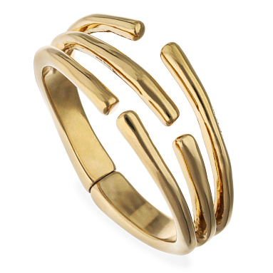 Купить Жесткий браслет Ветвь тройная ROOTS, с золотом - Фото 6