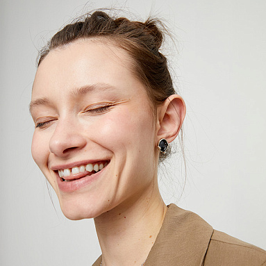 Купить Серьги Ser Deslumbrante с черным кристаллом, с серебром - Фото 7